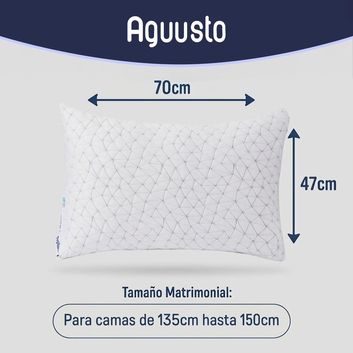 Almohada de Gel Viscoelástica Premium 70cm - Augusto Matrimonial
