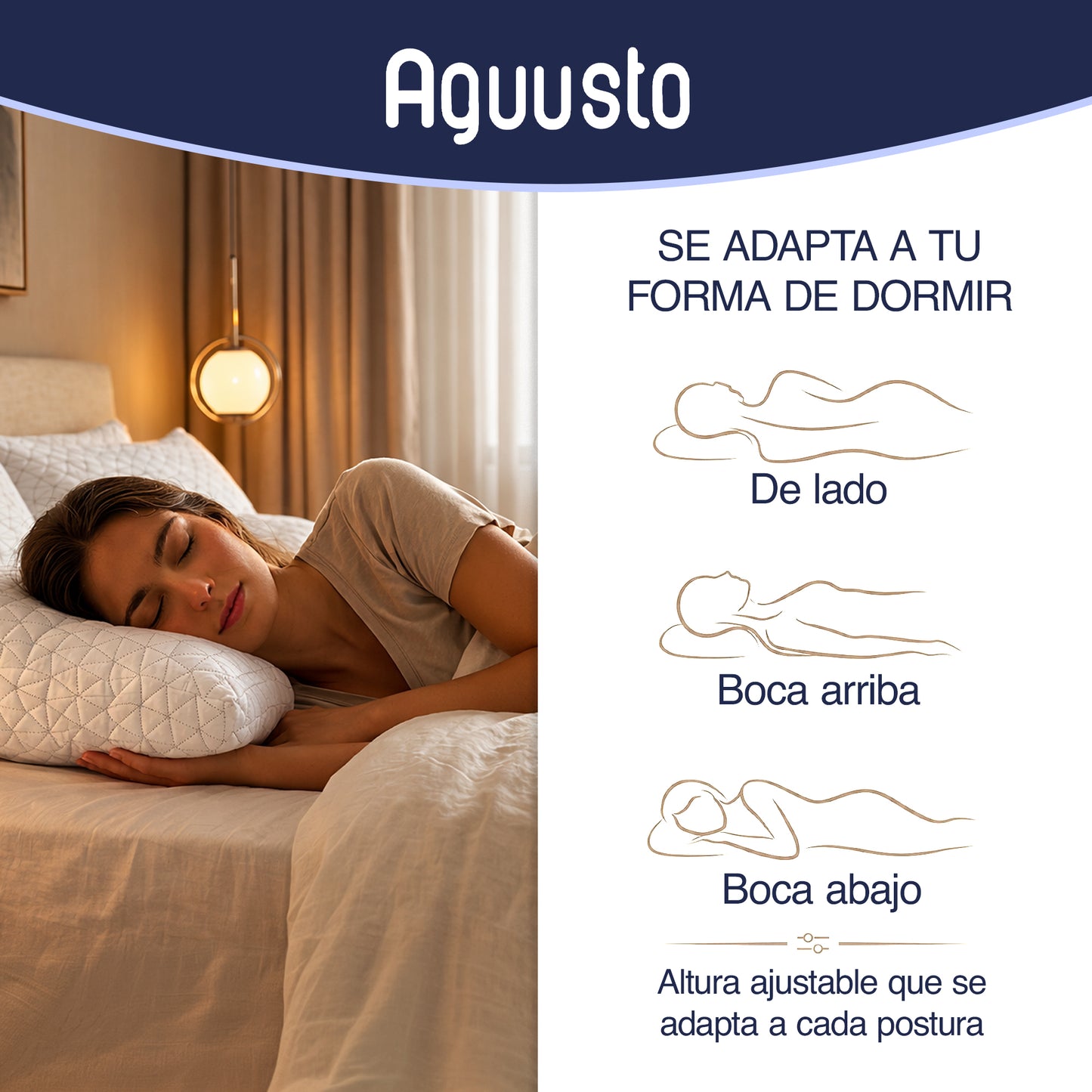 Almohada de Gel Viscoelástica Premium 70cm - Augusto Matrimonial