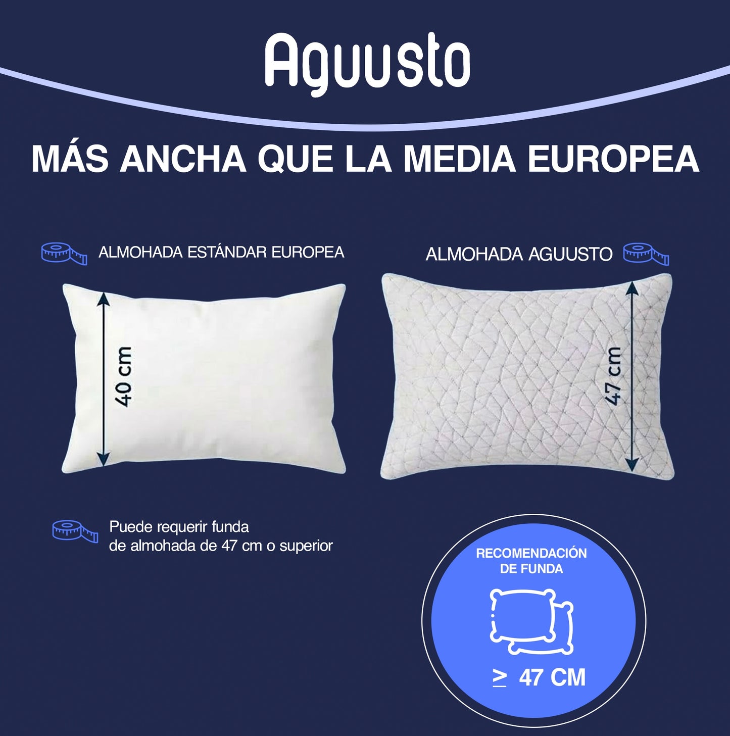 Almohada de Gel Viscoelástica Premium 70cm - Augusto Matrimonial
