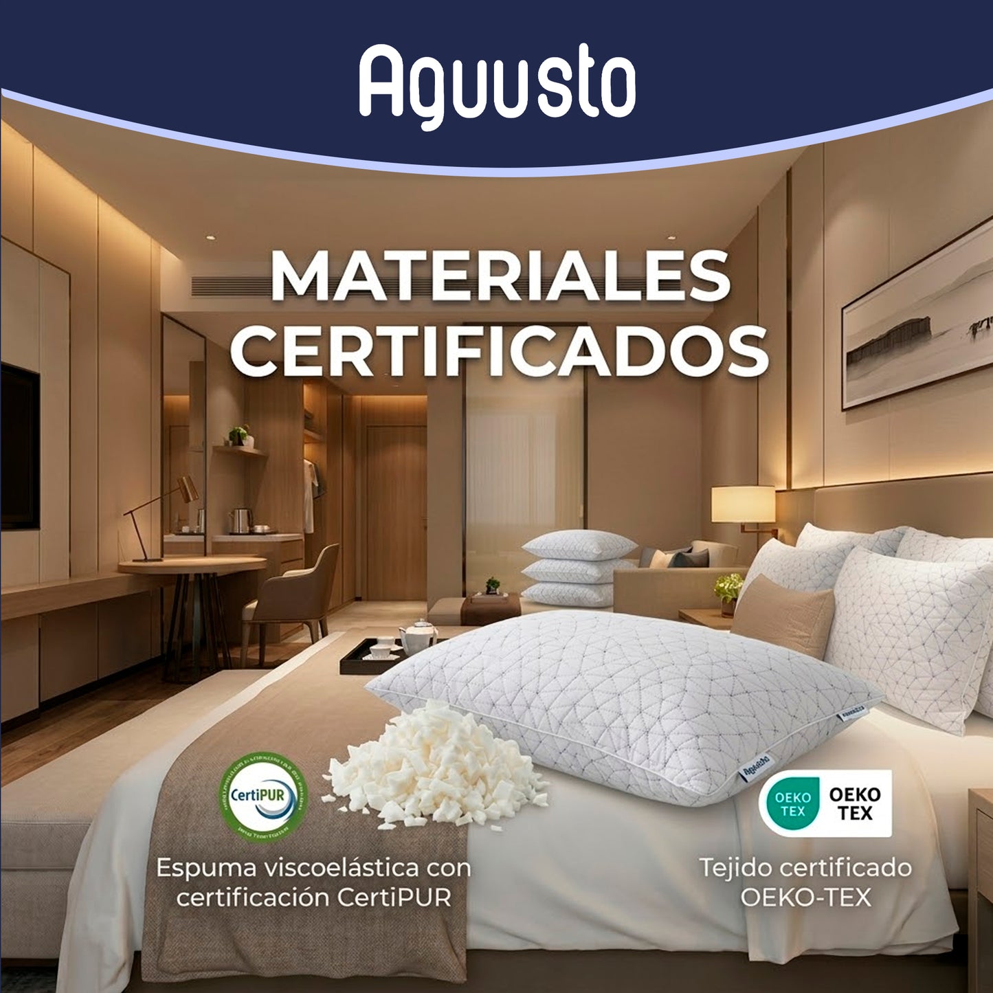 Almohada de Gel Viscoelástica Premium 70cm - Augusto Matrimonial